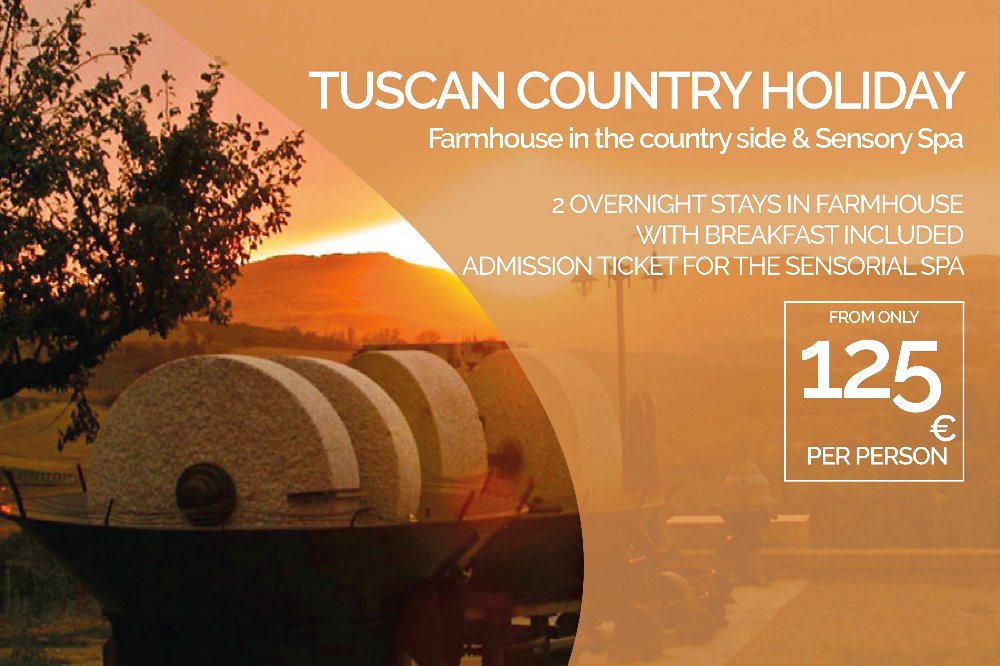 TUSCAN COUNTRY HOLIDAY
Farmhouse in the countryside and Sensory Spa
